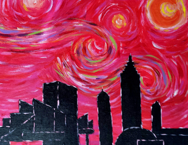 Skyline Painting at Bar Louie Warehouse! (3/2/14)